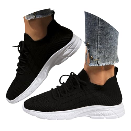 Sneaker Damen Sportschuhe Sommer Mesh Atmungsaktiv Leichtgewichts Walkingschuhe Einfarbig rutschfeste Weiche Sohle Bequeme Joggingschuhe Outdoor Workout Casual Sommerschuhe Mit Schnürsenkel,35-41 Eu von szvbofueck