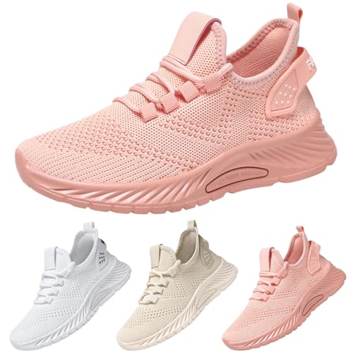 Sneaker Damen Sportschuhe Sommer Mesh Atmungsaktiv Walkingschuhe Einfarbig Slip On Weiche Sohle Bequeme Joggingschuhe Outdoor Running Workout Sommerschuhe Mit Schnürsenkel,35-40 Eu von szvbofueck