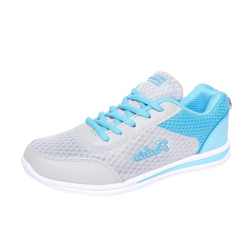 Sneaker Damen Sportschuhe Sommer Strick Mesh Atmungsaktiv Joggingschuhe Flache Slip On Weiche Sohle Dämpfung Walkingschuhe Outdoor Running Casual Sommerschuhe Mit Schnürsenkel,34-35 Eu von szvbofueck