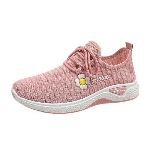 Sneaker Damen Sportschuhe Sommer Strick Mesh Atmungsaktiv Laufschuhe Einfarbig Leichtgewichts Weiche Sohle Walkingschuhe Outdoor Slip On Bequeme Sommerschuhe Mit Schnürsenkel,35-39 Eu von szvbofueck