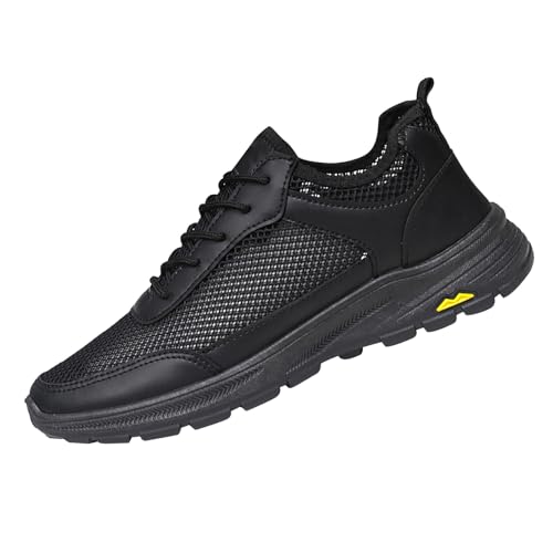 Sneaker Herren Laufschuhe Sommer Mesh Atmungsaktiv Leichtgewichts Sportschuhe Einfarbig Slip On Weiche Sohle Dämpfung Turnschuhe Outdoor Running Workout Joggingschuhe Mit Schnürsenkel,39-41.5 EU von szvbofueck