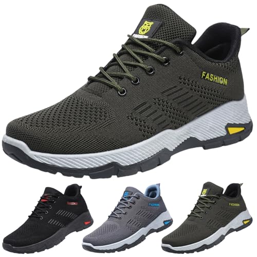 Sneaker Herren Laufschuhe Sommer Mesh Atmungsaktiv Walkingschuhe Einfarbig Slip On Weiche Sohle Bequeme Joggingschuhe Outdoor Workout Große Größen Sommerschuhe Mit Schnürsenkel,39-42 Eu von szvbofueck