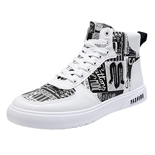 Sneaker Herren Sportschuhe High-Top Flache rutschfeste Trendy Turnschuhe Dicker Sohle Dämpfung Solide Bequeme Joggingschuhe Outdoor Workout Hiking Freizeitschuhe Mit Schnürsenkel,38-43 Eu von szvbofueck