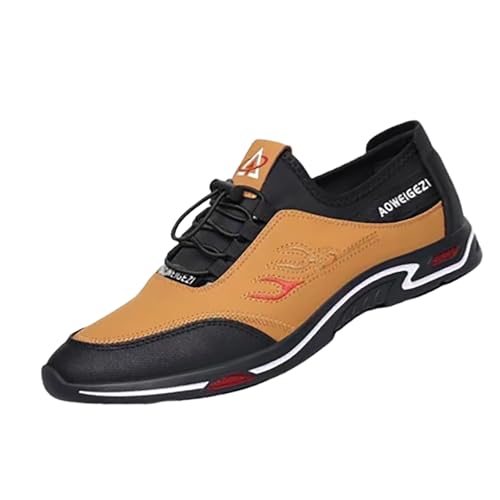 Sneaker Herren Sportschuhe Sommer Flache Atmungsaktiv Bequeme Walkingschuhe Leichtgewichts Slip On Weiche Sohle Dämpfung Joggingschuhe Outdoor Running Freizeitschuhe Mit Schnürsenkel,39-41.5 EU von szvbofueck