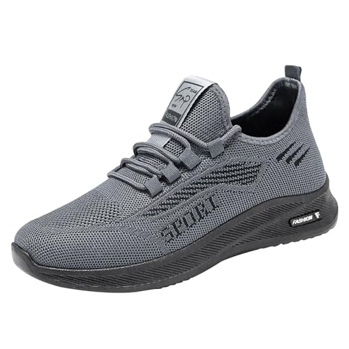 Sneaker Herren Sportschuhe Sommer Mesh Atmungsaktiv Leichtgewichts Turnschuhe Einfarbig Slip On Weiche Sohle Bequeme Walkingschuhe Outdoor Running Workout Joggingschuhe Mit Schnürsenkel,38-43 EU von szvbofueck