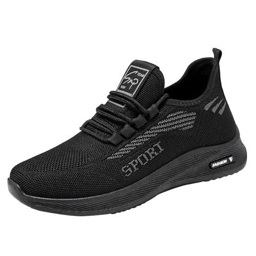 Sneaker Herren Sportschuhe Sommer Mesh Atmungsaktiv Leichtgewichts Turnschuhe Einfarbig Slip On Weiche Sohle Bequeme Walkingschuhe Outdoor Running Workout Joggingschuhe Mit Schnürsenkel,38-43 EU von szvbofueck