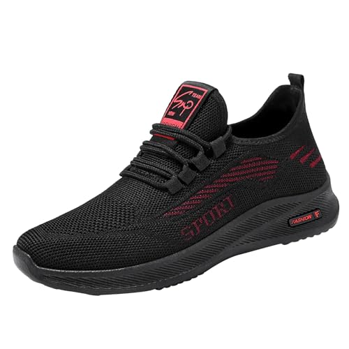 Sneaker Herren Sportschuhe Sommer Mesh Atmungsaktiv Leichtgewichts Turnschuhe Einfarbig Slip On Weiche Sohle Bequeme Walkingschuhe Outdoor Running Workout Joggingschuhe Mit Schnürsenkel,38-43 EU von szvbofueck