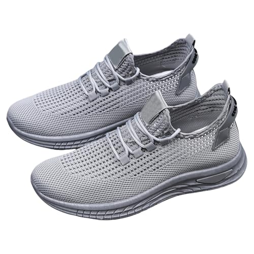 Sneaker Herren Sportschuhe Sommer Mesh Atmungsaktiv Walkingschuhe Einfarbig Slip On Weiche Sohle Bequeme Joggingschuhe Outdoor Running Workout Sommerschuhe Mit Schnürsenkel,39-41.5 EU von szvbofueck