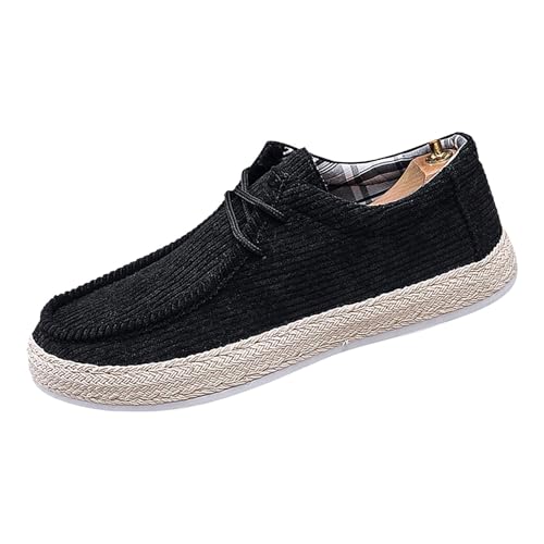 Sneaker Herren Sportschuhe Warme Corduroy Runde Zehen Slip On Freizeitschuhe Einfarbig Flache Weiche Sohle Bequeme Joggingschuhe Outdoor Running Casual Walkingschuhe Mit Schnürsenkel,39-41.5 EU von szvbofueck