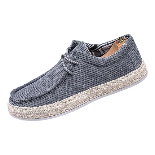 Sneaker Herren Sportschuhe Warme Corduroy Runde Zehen Slip On Freizeitschuhe Einfarbig Flache Weiche Sohle Bequeme Joggingschuhe Outdoor Running Casual Walkingschuhe Mit Schnürsenkel,39-41.5 EU von szvbofueck