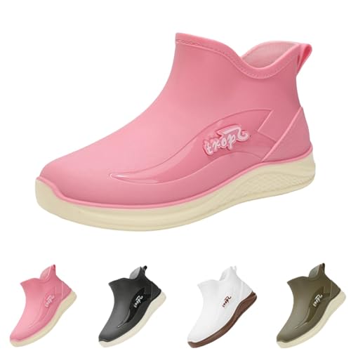 Stiefeletten Damen Kurzstiefel Sommer Wasserdicht Rutschfeste Gummistiefel Einfarbig Solide Dicker Sohle Bequeme Regenschuhe Outdoor Angeln Schlamm Garten Regenstiefeletten,35-39 Eu von szvbofueck