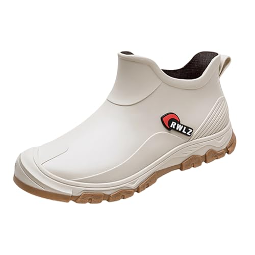 Stiefeletten Herren Gummistiefel Sommer Wasserdicht Rutschfeste Regenstiefeletten Einfarbig Flache Weiche Sohle Bequeme Kurzstiefel Outdoor Schlamm Garten Regenstiefel,39-41.5 Eu von szvbofueck