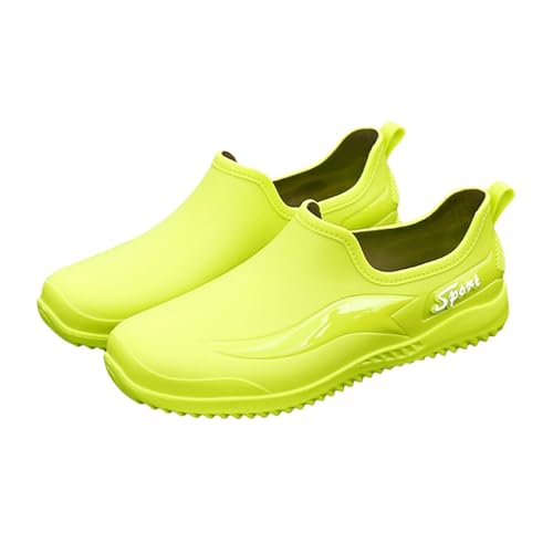 Stiefeletten Herren Kurzstiefel Sommer Wasserdicht rutschfeste Regenstiefeletten Einfarbig Flache Weiche Sohle Bequeme Regenstiefel Outdoor Schlamm Garten Regenschuhe,39.5-41.5 EU von szvbofueck