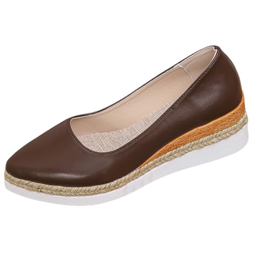 szvbofueck Absatzschuhe Damen Lackschuhe Spitz Zehe Dicker Sohle Slope Heel Businessschuhe Einfarbig Leder Leichtgewichts rutschfeste Lederschuhe Elegant Business Hochzeit Abendschuhe,35-41 Eu von szvbofueck