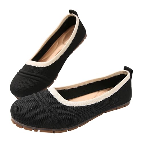 szvbofueck Loafer Damen Sandaletten Sommer Mesh Atmungsaktiv Leichtgewichts Sportschuhe Einfarbig Runde Zehen Flache Slip On Abendschuhe Outdoor Hiking Casual Freizeitschuhe,35-42 EU von szvbofueck