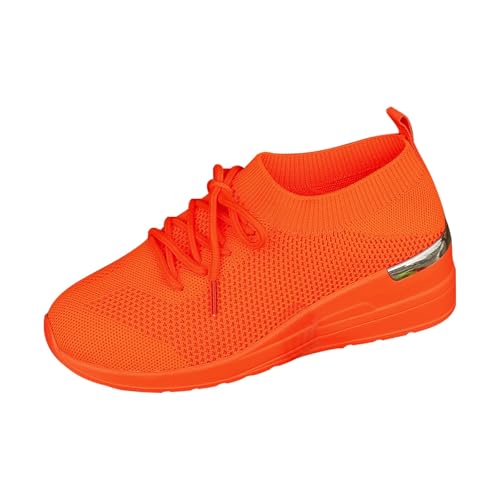 szvbofueck Loafer Damen Sportschuhe Sommer Mesh Atmungsaktiv Dicker Sohle Turnschuhe Einfarbig Leichtgewichts Bequeme Walkingschuhe Outdoor Running Workout Sommerschuhe Mit Schnürsenkel,36-41.5 EU von szvbofueck