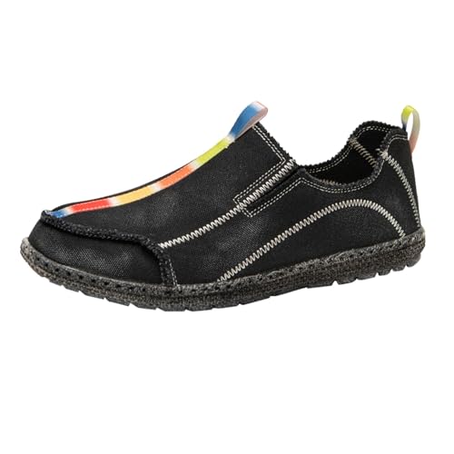 szvbofueck Loafer Herren Canvas Sneaker Chinesische Traditionelle Peking-Stil Schuhe Sommer Atmungsaktiv Bequeme Leinenschuhe Outdoor Leichtgewichts Flache Freizeitschuhe,39-43.5 EU von szvbofueck