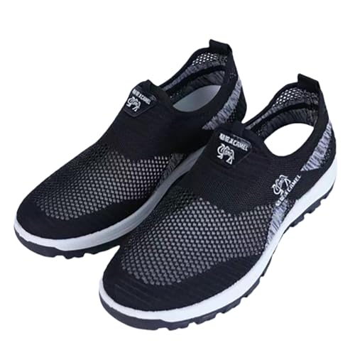 szvbofueck Loafer Herren Sportschuhe Sommer Mesh Atmungsaktiv Leichtgewichts Sneaker Flache Weiche Sohle Slip On Dämpfung Joggingschuhe Outdoor Running Casual Walkingschuhe,39-44 Eu von szvbofueck