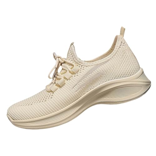 szvbofueck Sneaker Damen Sportschuhe Sommer Mesh Atmungsaktiv Turnschuhe Einfarbig Leichtgewichts Slip On Joggingschuhe Outdoor Running Workout Walkingschuhe Mit Schnürsenkel,34-40 Eu von szvbofueck