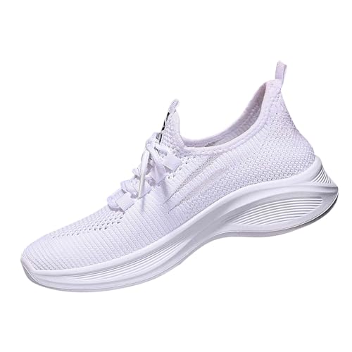 szvbofueck Sneaker Damen Sportschuhe Sommer Mesh Atmungsaktiv Turnschuhe Einfarbig Leichtgewichts Slip On Joggingschuhe Outdoor Running Workout Walkingschuhe Mit Schnürsenkel,34-40 Eu von szvbofueck