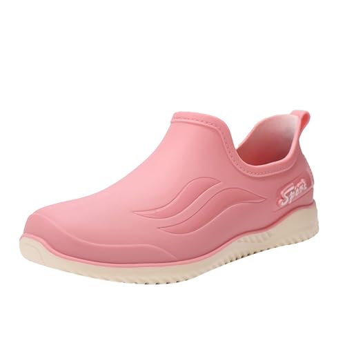szvbofueck Stiefeletten Damen Kurzstiefel Sommer Wasserdicht rutschfeste Regenstiefeletten Einfarbig Leichtgewichts Flache Bequeme Regenschuhe Outdoor Schlamm Garten Gummistiefel,35-39 Eu von szvbofueck