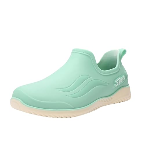 szvbofueck Stiefeletten Damen Kurzstiefel Sommer Wasserdicht Rutschfeste Regenstiefeletten Einfarbig Leichtgewichts Flache Bequeme Regenschuhe Outdoor Schlamm Garten Gummistiefel,35-39 Eu von szvbofueck