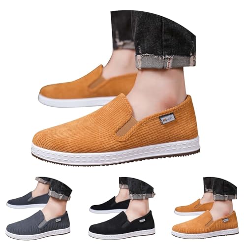 szvbofueck Stoffschuhe Herren Loafer Sommer Atmungsaktiv Leichtgewichts Slip On Freizeitschuhe Chinesische Traditionelle Peking-Stil Schuhe Outdoor Flache Bequeme Sportschuhe,38.5-42 Eu von szvbofueck