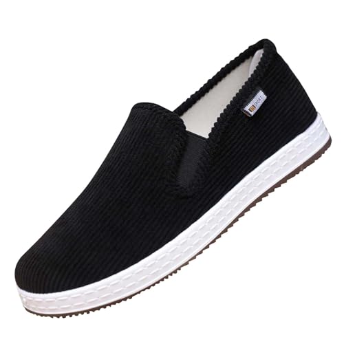 szvbofueck Stoffschuhe Herren Loafer Sommer Atmungsaktiv Leichtgewichts Slip On Freizeitschuhe Chinesische Traditionelle Peking-Stil Schuhe Outdoor Flache Bequeme Sportschuhe,38.5-42 Eu von szvbofueck