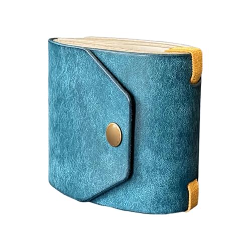 szvbofueck The Cash Wrap Wallet with Clasp - Full-Grain Leather Money Organizer with Magnetic Snap Mini Portmonee Geldbeutel Wear Resistant Organizer (Blau) von szvbofueck
