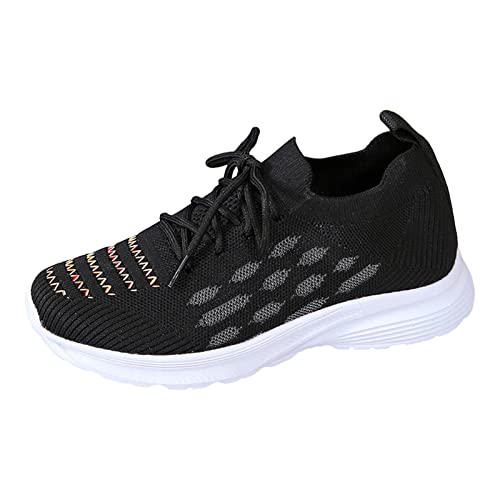 szvbofueck Turnschuhe Damen Sportschuhe Sommer Mesh Atmungsaktiv Leichtgewichts Sneaker Einfarbig Flache rutschfeste Bequeme Laufschuhe Outdoor Running Workout Joggingschuhe Mit Schnürsenkel,36-41 Eu von szvbofueck
