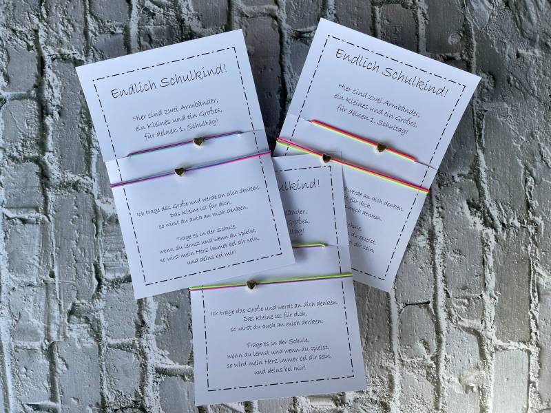 Endlich Schulkind Armband Im Set Endlich Schulkind Armband Im Set von tabbyundco