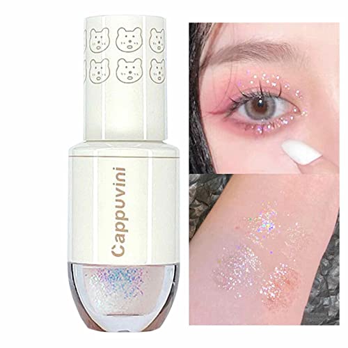 Starry Bear Bowling flüssiger Lidschatten | Flüssiges Glitzer-Bowling-Lidschatten-Make-up,0,05 oz Augen Make-up Watery Texture Face Body Glitter Set Brighten Highlight Tacery von tacery