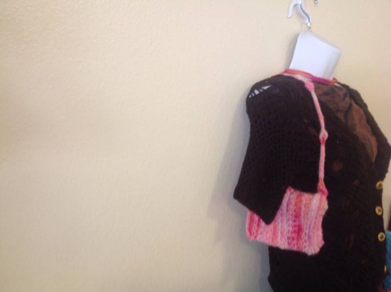 Kleine Rosa Stricken Vorstellungen Tasche Kleine Rosa Stricken Vorstellungen Tasche von taffyknits