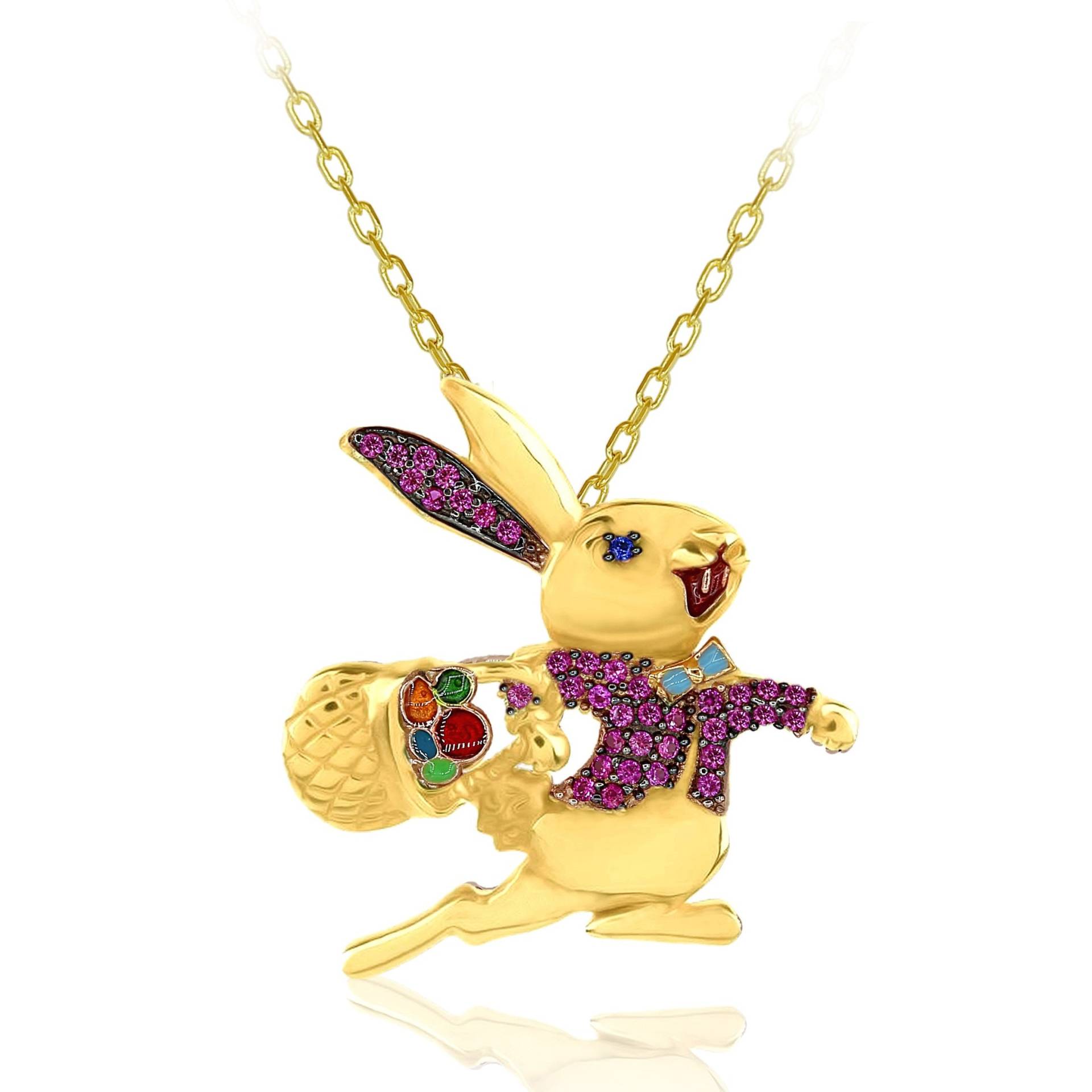 Hase Halskette, Kaninchen Geschenke Für Frauen, Ostergeschenk, 14K Gold Überzogen von takiboom