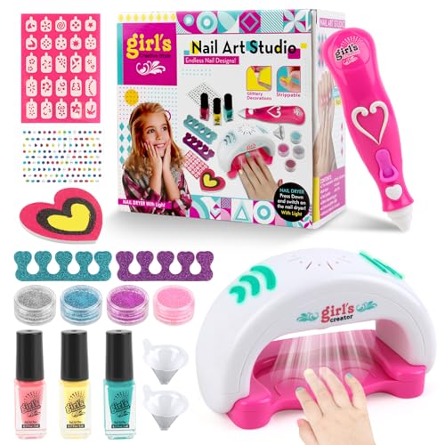 Nagelstudio Kinder Mädchen,Bastelset Kinder für 7 8 9 jährige Mädchen,6-12 Jahre Nagellack Kinder Spielzeug Mädchen Make-up Kinder Mädchen für Teenager Mädchen Geburtstag Weihnachten Halloween Party von talifoca