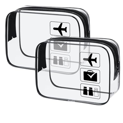 Transparente Reise-Kulturbeutel, tragbare wasserdichte Kosmetiktasche, Make-up-Tasche für Damen und Herren, 2 Stück Transparente Reise-Kulturbeutel, tragbare wasserdichte Kosmetiktasche, Make-up-Tasche für Damen und Herren, 2 Stück von tallkeey