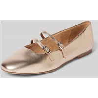 Tamaris Ballerinas mit Dornschließen in Gold, Größe 39 von tamaris