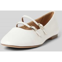 Tamaris Ballerinas mit Dornschließen in Offwhite, Größe 41 von tamaris
