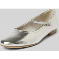 Tamaris Ballerinas mit Riemen im Metallic-Look in Silber, Größe 36 Tamaris Ballerinas mit Riemen im Metallic-Look in Silber, Größe 36 von tamaris