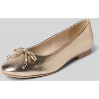 Tamaris Ballerinas mit Schleifen-Detail und Strasssteinbesatz in Gold, Größe 37 von tamaris
