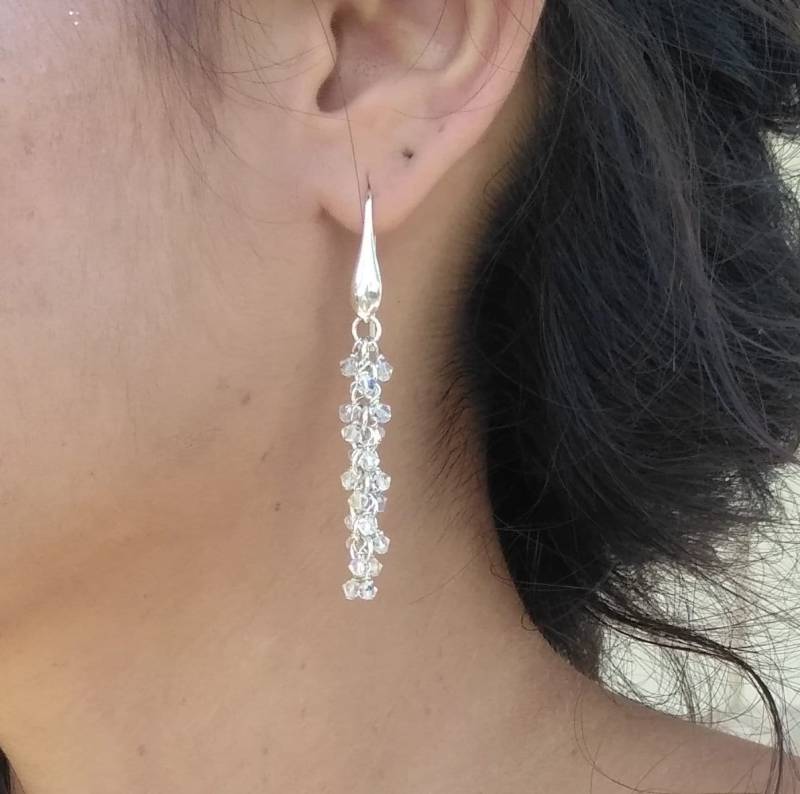 Braut Ohrringe, Cluster Kronleuchter Kristall Swarovski Goldfilled Brautjungfern Schmuck von tamarmani