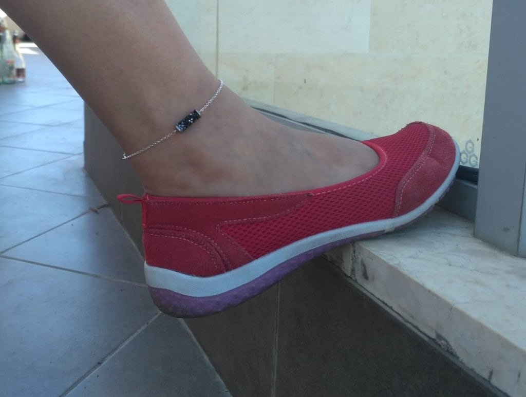 Fußkettchen Sterlingsilber, Silberfarbe Swarovski Roller, Strand Fußkettchen, Frauen-Fußkettchen, Geschenk Für Frauen, Zarte von tamarmani