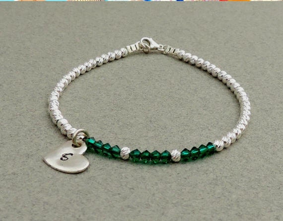 Mai Birthstone Armband, Smaragd Swarovski Sterlingsilber Glitzernde Frauen & Mädchen Geburtstagsgeschenk von tamarmani