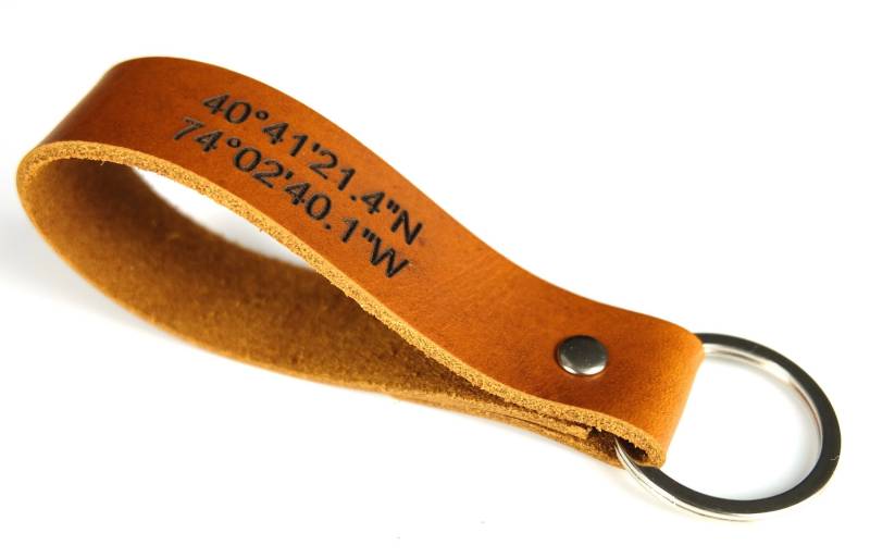 Keychain Leather Personalized, For Women, Men, Boyfriend, Key Fob, Gift von tamiiStudio