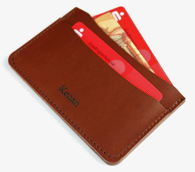 Leather Wallet, Small Personalized Minimalist Mens Card Custom Holder Wallet von tamiiStudio