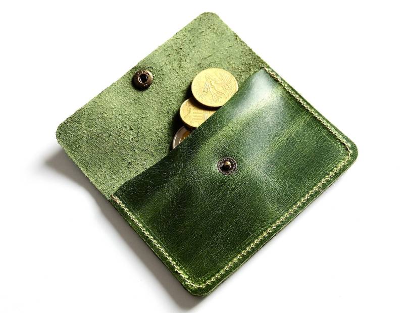 Personalized Leather Wallet, Small Personalized Minimalist Mens Card Custom Holder von tamiiStudio