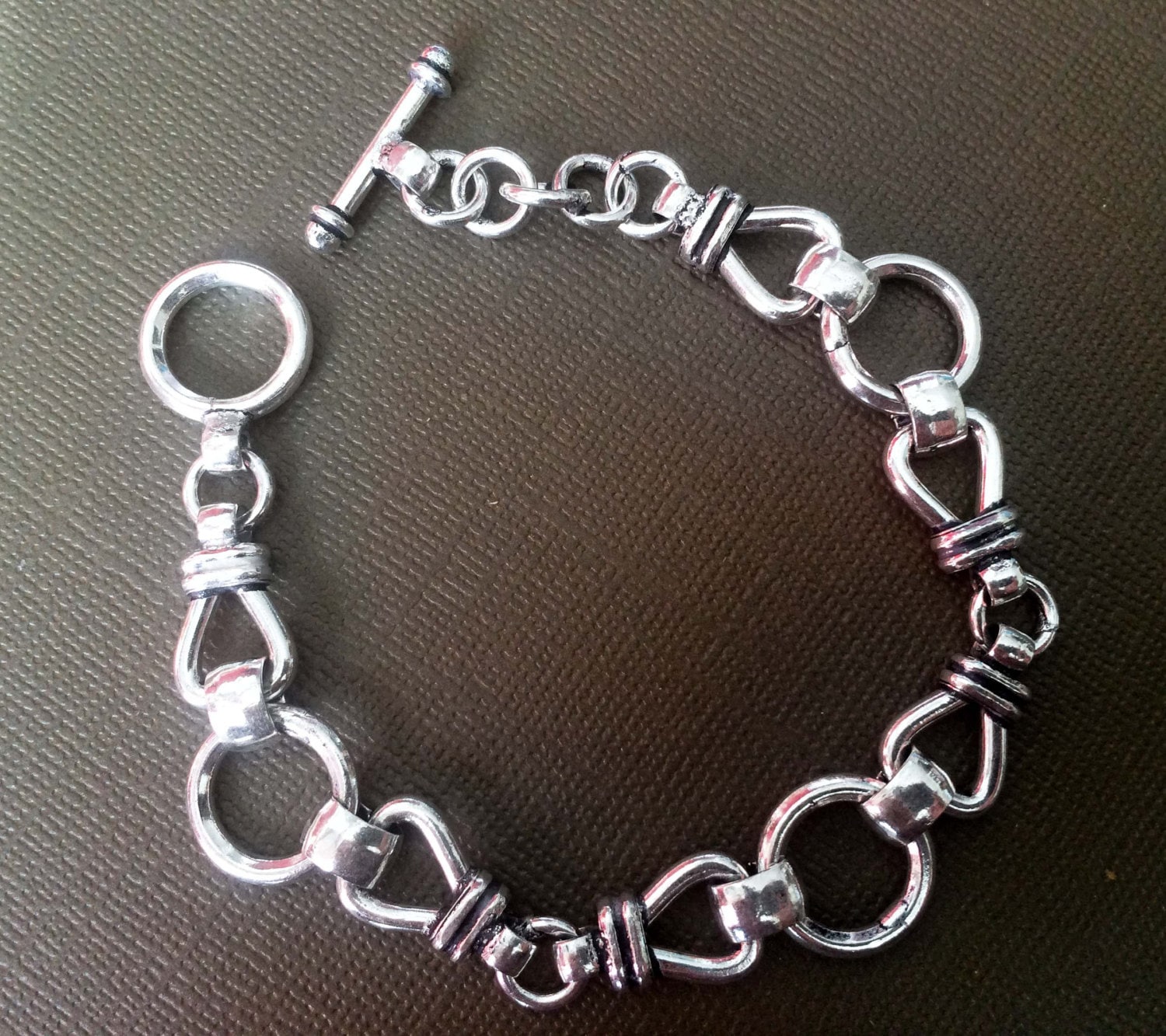 Herren Silber Kettenarmband, Geflochtene Kette, Weit Armband, Silber-Armband Für Frauen, Vintage-stil Von Taneesi von taneesijewelry