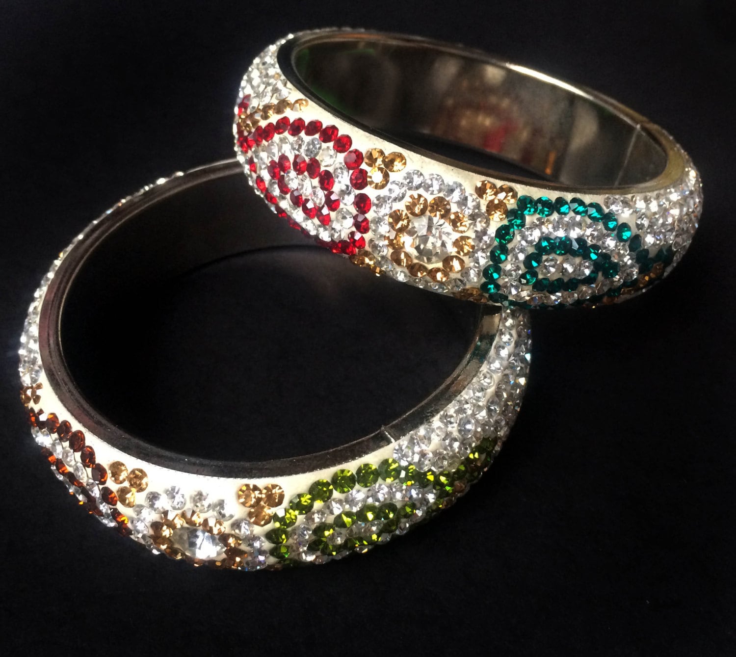 Kristall Armreif-Prom-Diamante Armband-Hochzeit Armreifen Brautjungfern Geschenke, Handgemachte Armreifen, Mehrfarbiger Armreif von taneesijewelry