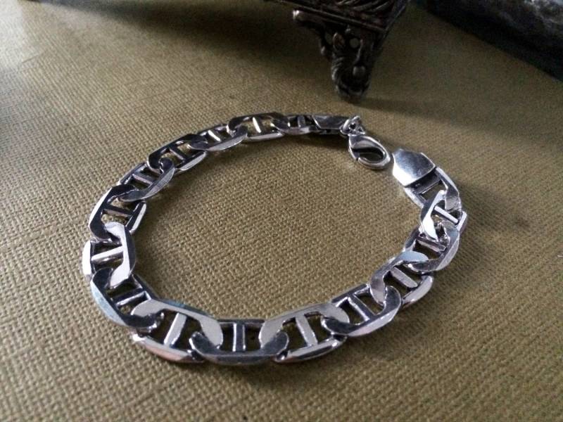 Mariner Gliederkettenarmband, Herren-Silberkettenarmband, Manschette, Herrenschmuck, Silberarmband, Herrenarmband, Moderner Stil Von Taneesi von taneesijewelry