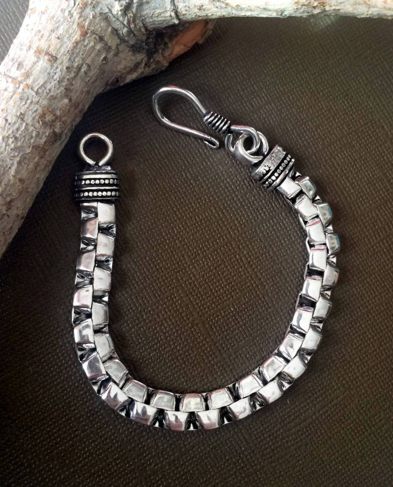 Mens Chain Armband, Silber Stacking Boxchain Frauen Schmuck, Stapelbar Armband Von Taneesi von taneesijewelry